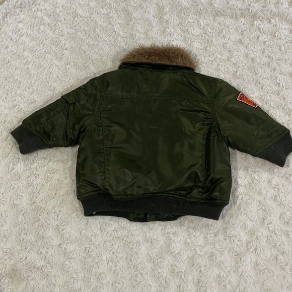 KIDS PLAY Top Gun 745 Bomber Jacket Green & Red patches and multiple pockets 12M - Picture 4 of 13